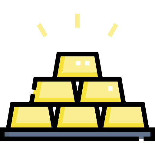 Gold investment ingots assets icon Gold investment ingots assets icon