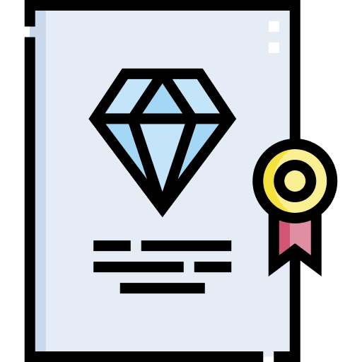 Certificate quality precious stone certificate icon Certificate quality precious stone certificate icon