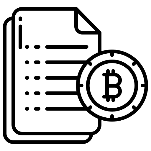 Document cryptocurrency business and finance document icon
