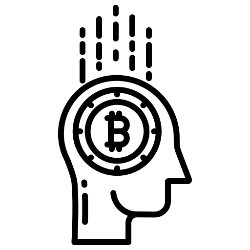 Head cryptocurrency business and finance head icon