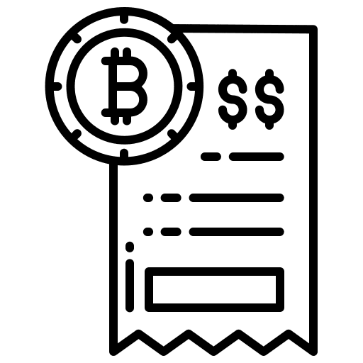 Invoice digital currency payment cryptocurrency icon