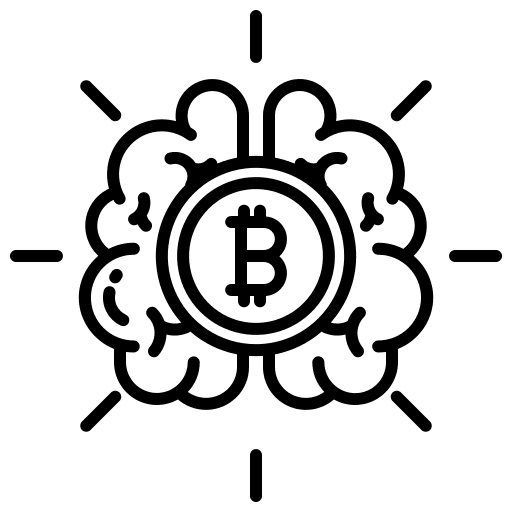 Brain profit brain currency icon