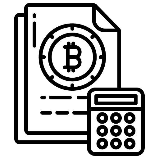 Calculator commerce and shopping cryptocurrency business and finance icon