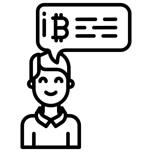 Chat bitcoin investment communications icon