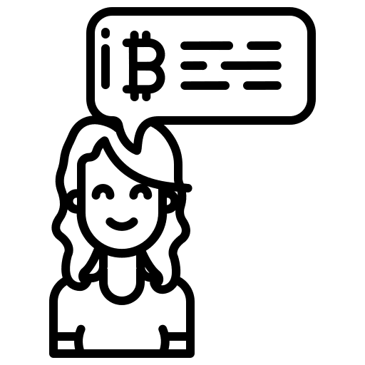 Chat commerce and shopping bitcoin consulting icon