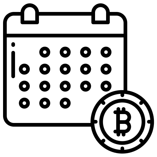 Date digital money cryptocurrency calendar icon