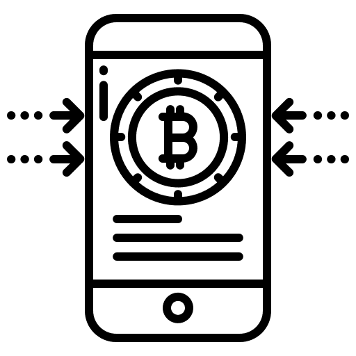 Phone cryptocurrency bitcoin digital currency icon