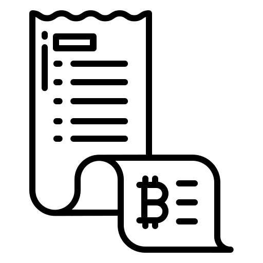 Bill commerce bitcoin business icon