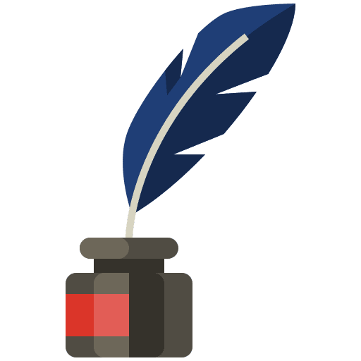 Quill ink cultures feather pen icon