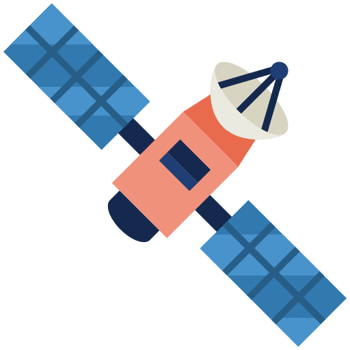 Satellite transportation electronics space icon