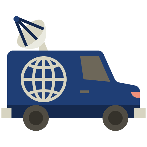 Van transportation tv news icon Van transportation tv news icon