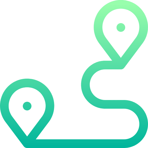 Distance travelling travel far icon
