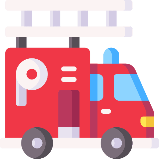 Fire truck emergency firefighter car transportation icon