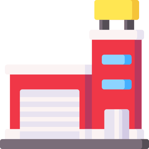 Fire station emergencies architecture and city building icon Fire station emergencies architecture and city building icon