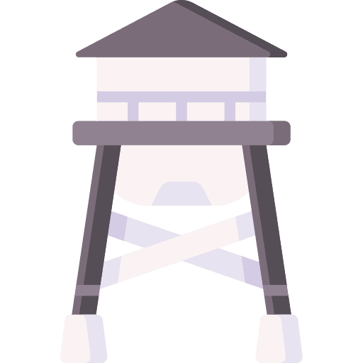 Water tower garden silo architecture and city icon Water tower garden silo architecture and city icon