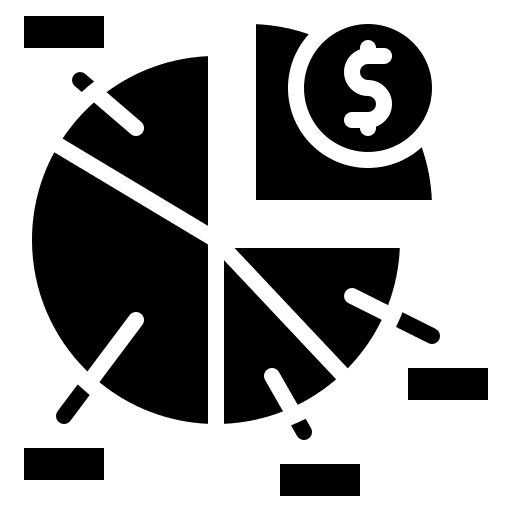 Pie chart invest money business and finance icon