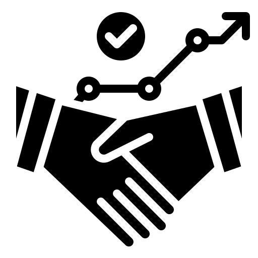 Partnership shaking hands business and finance procurement icon