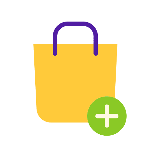 Shopping bag online shopping plus commerce and shopping icon
