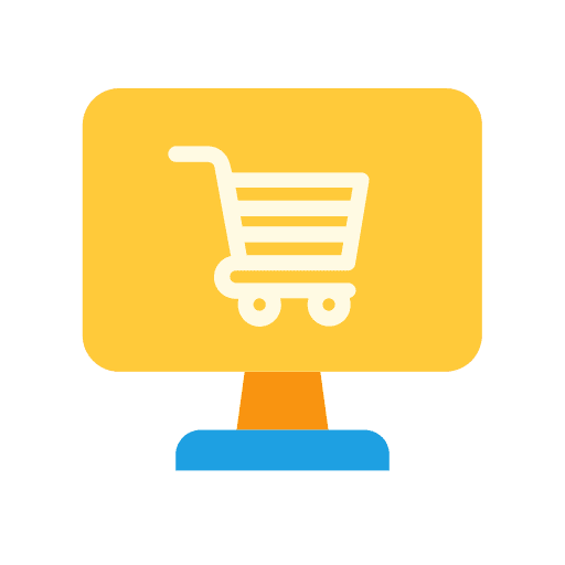 Ecommerce shopping cart computer commerce and shopping icon Ecommerce shopping cart computer commerce and shopping icon
