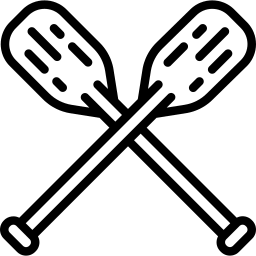 Oars boat rowing sailing icon