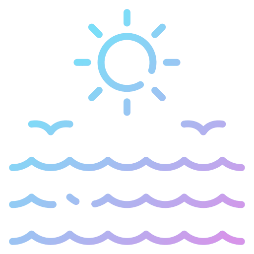 Ocean sun wave weather icon Ocean sun wave weather icon