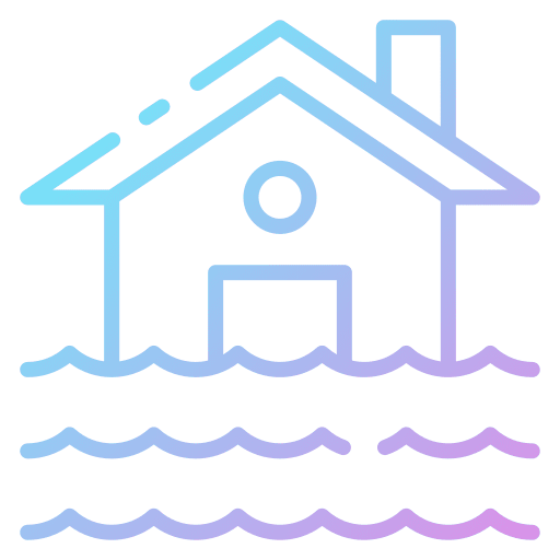 Flooded house natural disaster weather climate change icon Flooded house natural disaster weather climate change icon