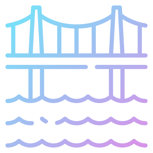 Bridge architecture and city canal bridge icon Bridge architecture and city canal bridge icon