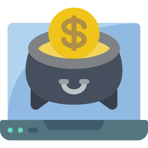 Jackpot cash laptop money icon