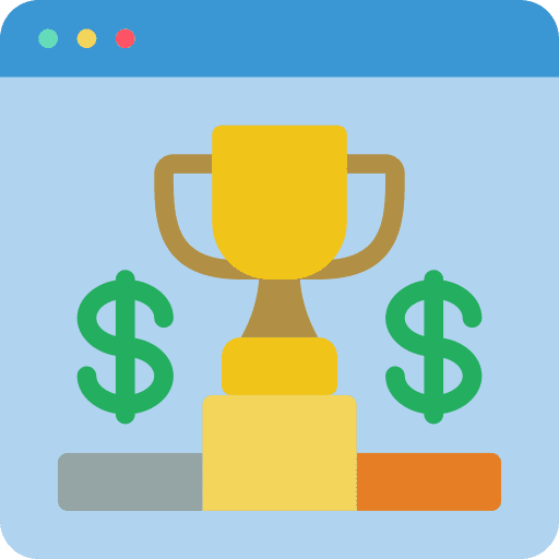 Winner games trophy position icon