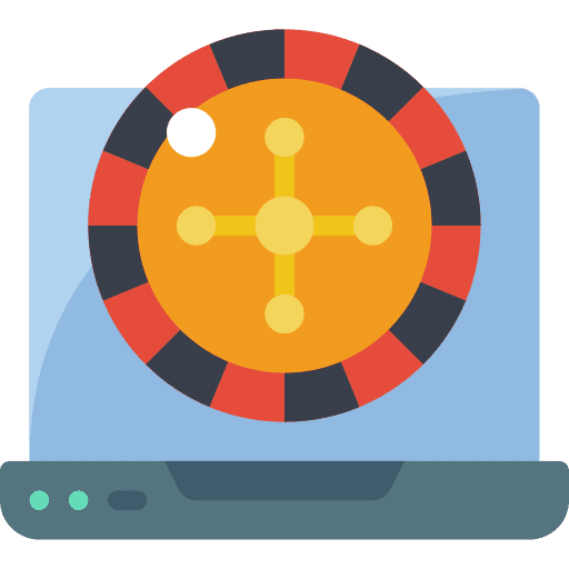 Casino roulette roulette wheel online laptop icon