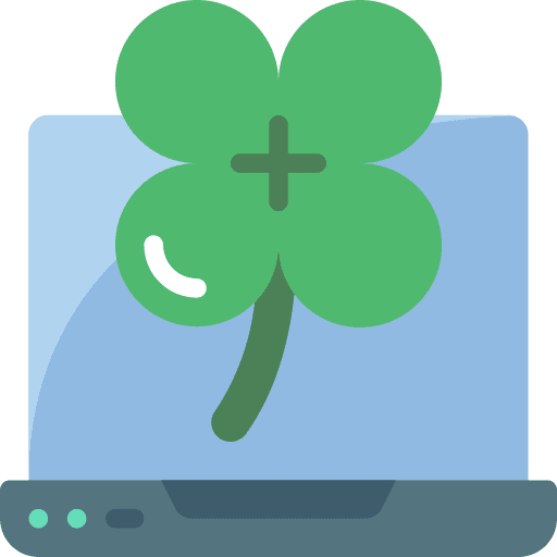 Clover leaves laptop plant icon