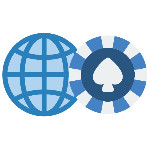 Poker chip entertainment world grid internet icon