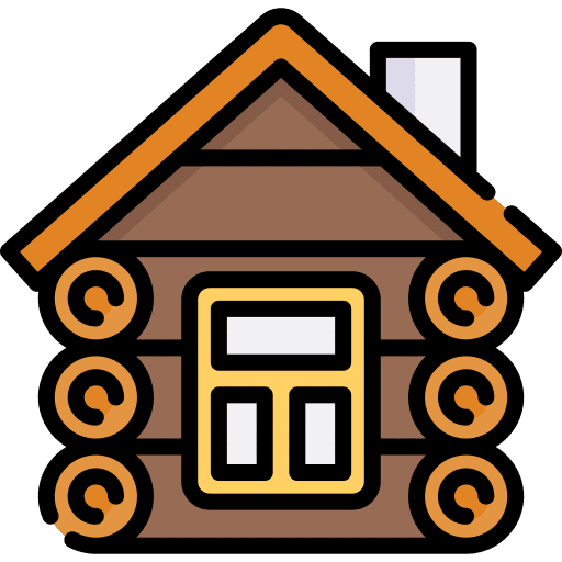 Hut outdoor wood holidays icon