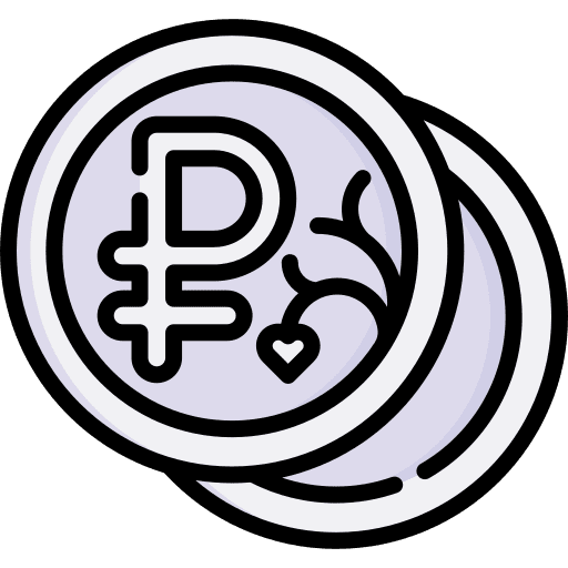 Ruble money currency coin icon