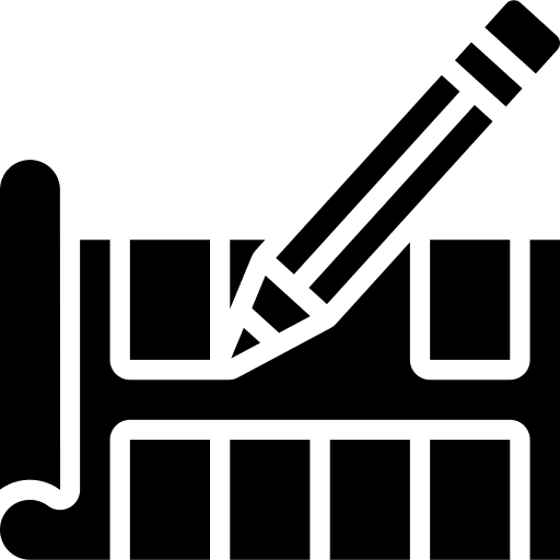 Blueprint pencil plan map icon