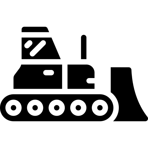 Bulldozer heavy equipment vehicle construction icon
