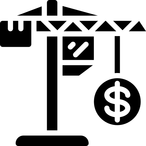 Crane bulldozing transport crane icon