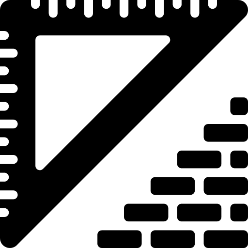 Measuring brick wall measurement icon