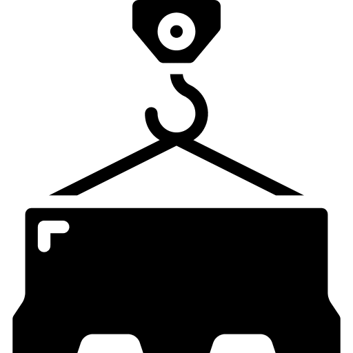 Road block barrier hook construction and tools icon