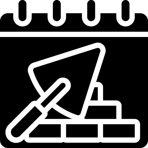 Calendar building time and date development icon