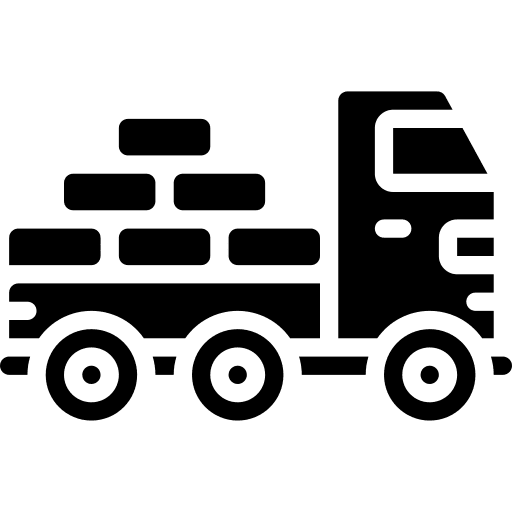 Logistics delivery bricks shipping truck icon