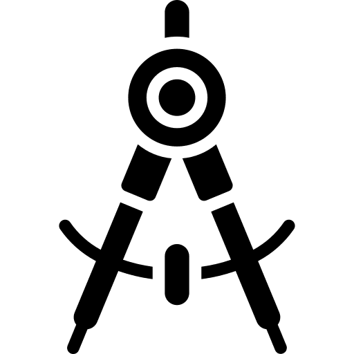 Compass compass construction and tools measurement icon