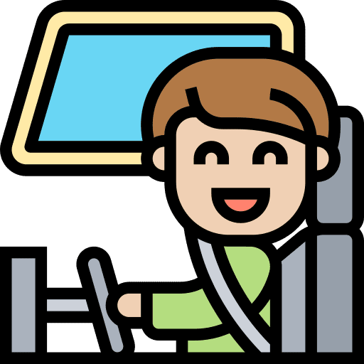 Driving car user safety belt icon