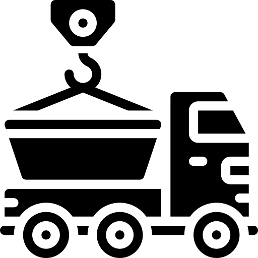 Skip crane skip delivery icon