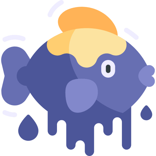 Fish ecology and environment spill oil icon