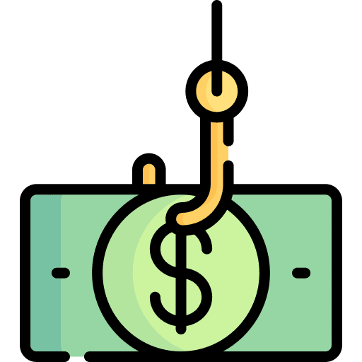 Bait fishing hook money bait icon