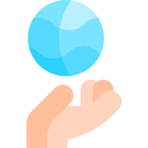 Water ecology and environment save water hand icon