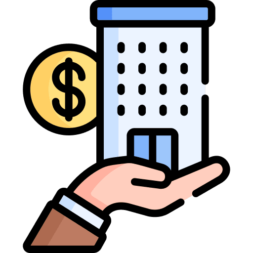 Company dollar architecture and city bank icon