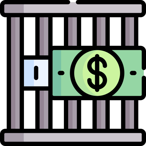 Prison money corruption jail icon