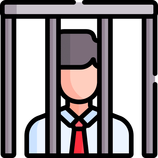 Prisoner fraud jail arrest icon